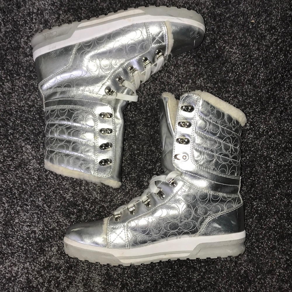 Coach Leather Boots with Fur